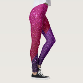 Leggings Glam Leggings, Purpurina rosa y morado oscuro de F