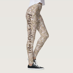 Leggings Glam Neutral Gold Mermaid Purpurina PERSONALIZADO 
