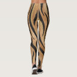 Leggings Glam Tiger Print Wild Cat Patrón animal Faux Gold<br><div class="desc">Este elegante diseño cuenta con tigre salvaje impreso en negro,  marrón claro y oro falso.</div>