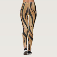 Glam Tiger Print Wild Cat Patrón animal Faux Gold