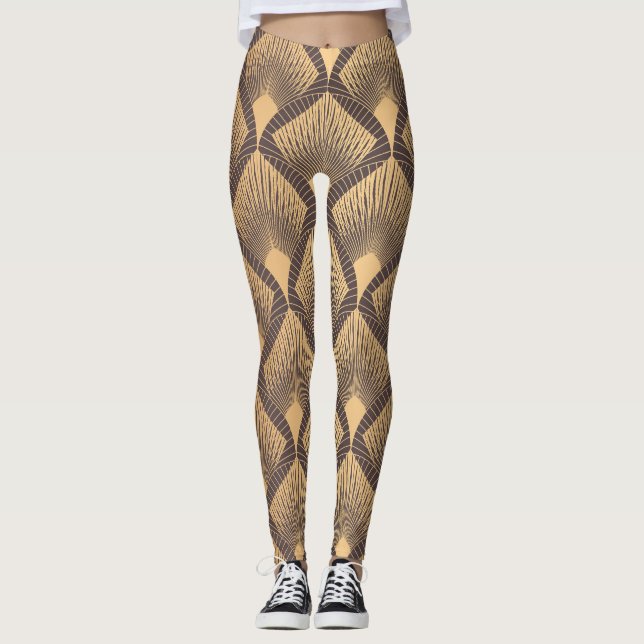Leggings Glamour art déco: escalas de oro. (Anverso)