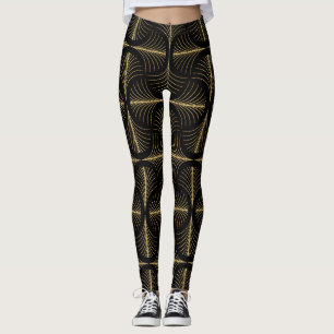 Leggings Glamour art déco: motivos dorados
