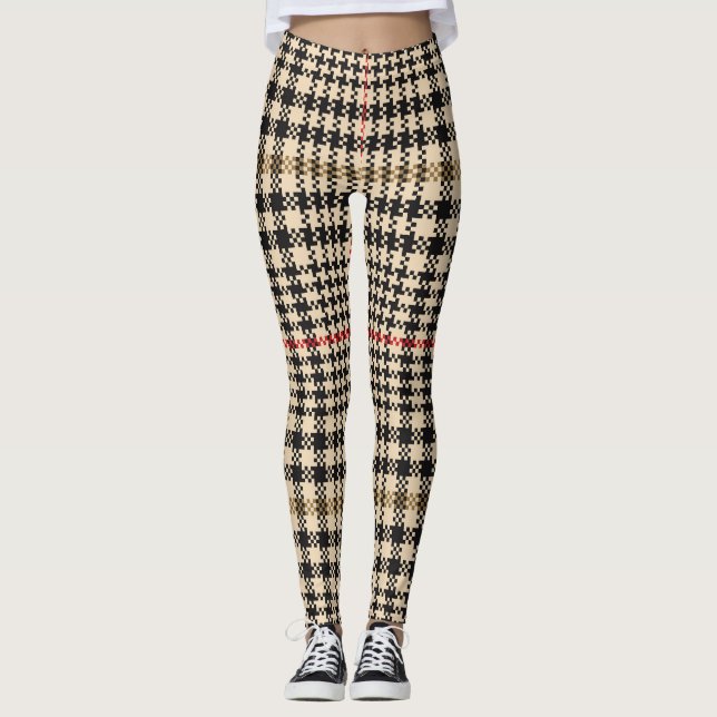 Leggings Glen Check Plaid Pixel Art (Anverso)