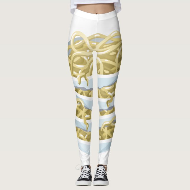 Leggings Glitch Alimentos simples fideos (Anverso)
