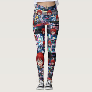 Leggings Glitch Retro Anime 