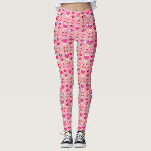 Leggings glitter pink heart vibrant romantic