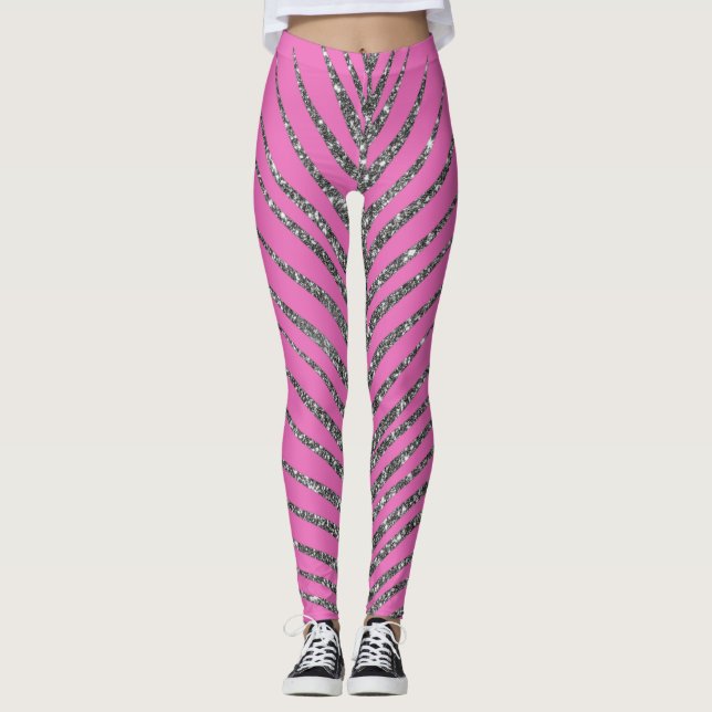 Leggings Glitter Rosa Brillante  (Anverso)