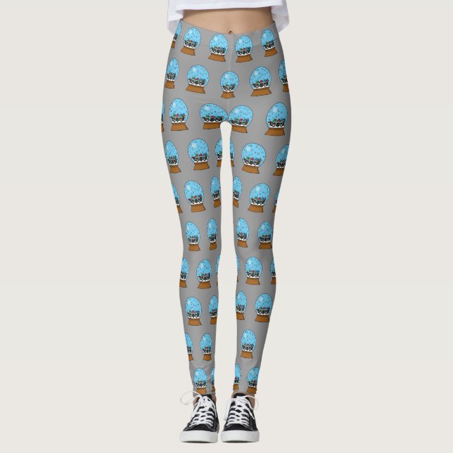 Leggings Globe de nieve con tres búhos de gnomo (Anverso)