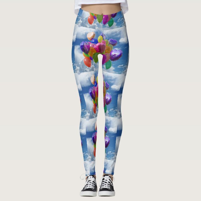 Leggings Globos arcoiris en las nubes (Anverso)