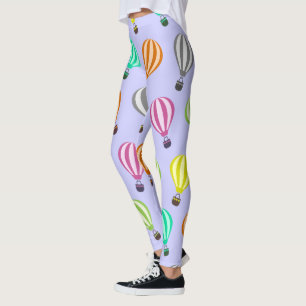 Leggings Globos de aire caliente multicolores en el cielo d