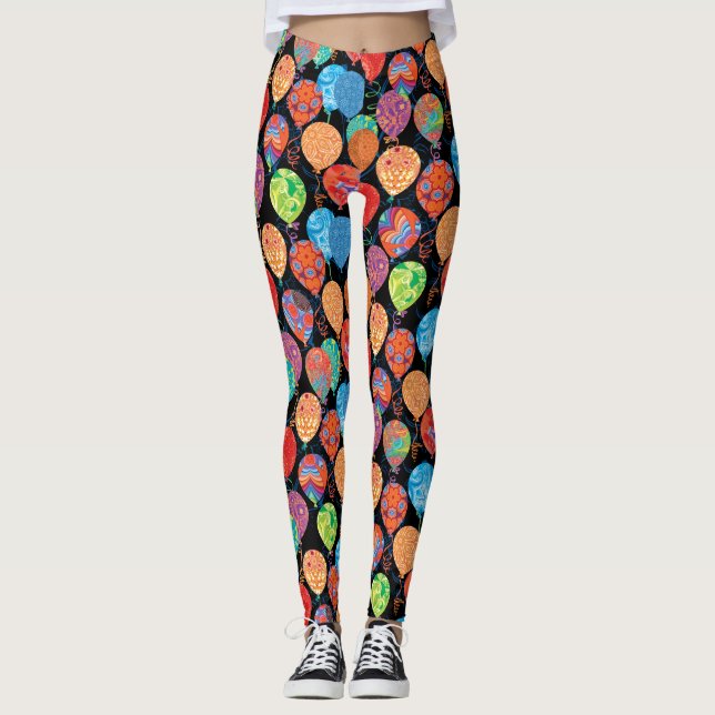 Leggings Globos festivos del cumpleaños (Anverso)