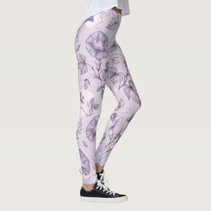 Leggings Glorias de la Mañana Elegantes Florales Lavanda Po