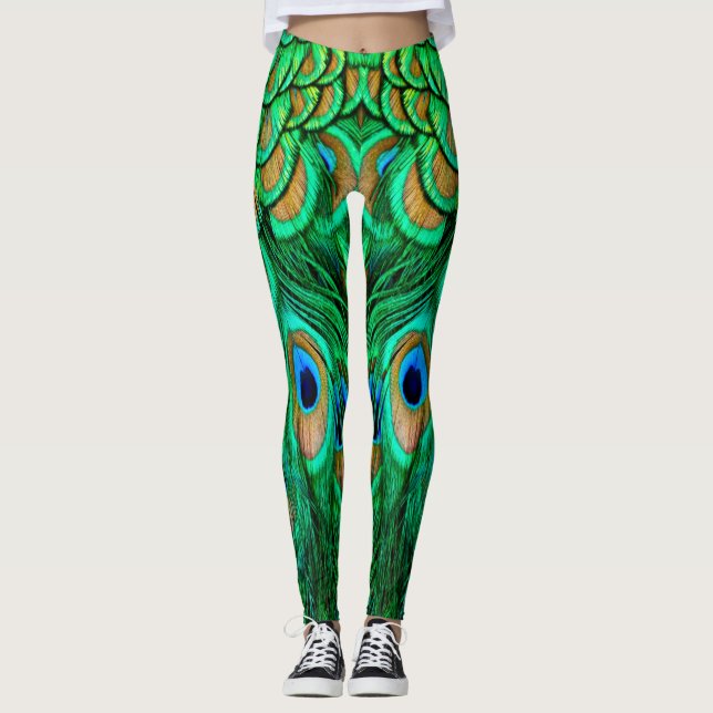 Leggings Gloriosas plumas de pavo real (Anverso)