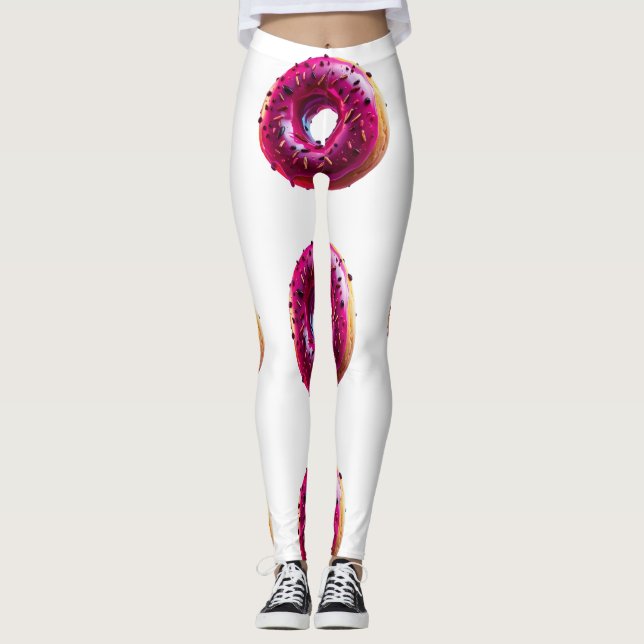 Leggings Glossy Pink Donut with Dark Sprinkles (Anverso)
