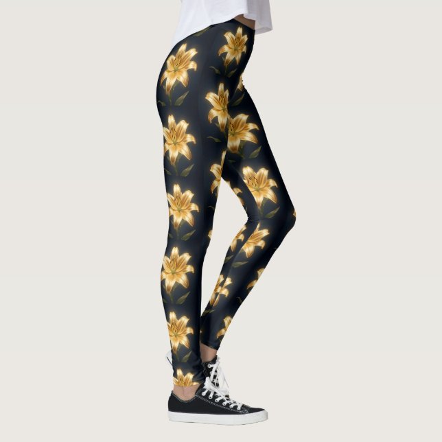 Leggings Glowing golden lily flower (Derecha)
