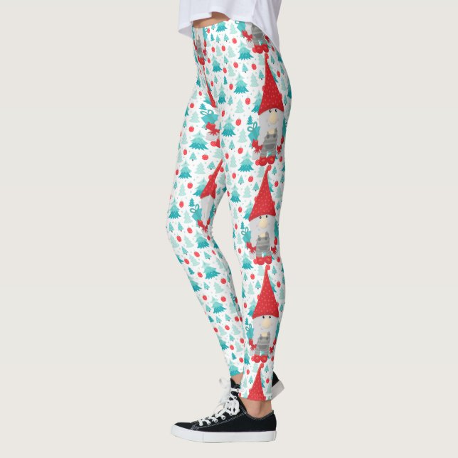 Leggings Gnome festivo con regalos (Izquierda)