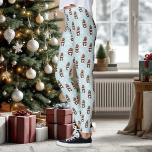 Leggings Gnomo de Navidad Acogedor Rojo Verde Invierno Lind