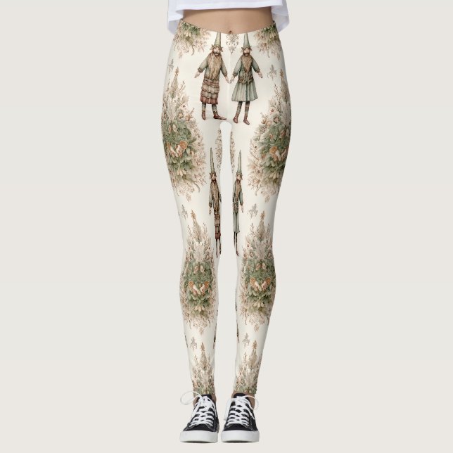 Leggings Gnomos del bosque caprichosos y botánico (1) (Anverso)