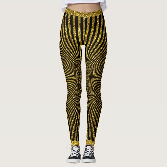 Leggings Gold Black Fashiable Trendy (Anverso)