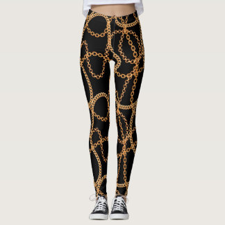 Leggings Gold Chains Luxury 