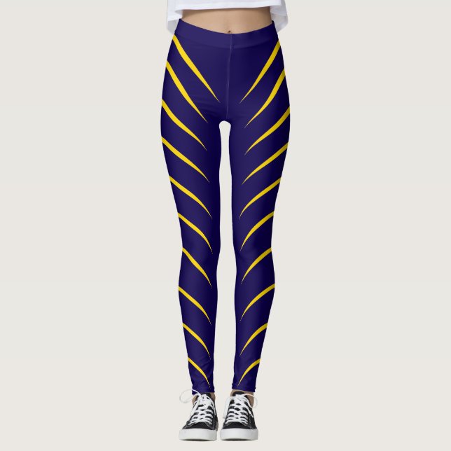 Leggings Gold Lines And Purple Color (Anverso)