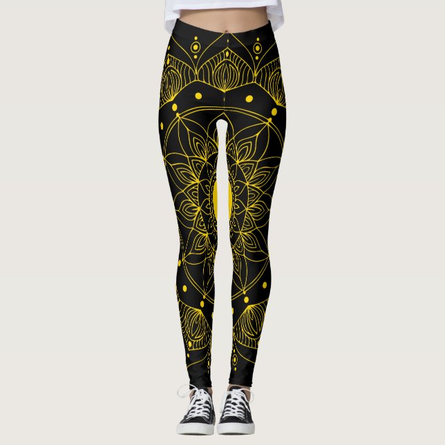 Leggings Gold Mandala, LineArt (Anverso)