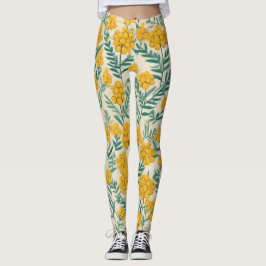 Leggings Golden Meadow: Alegres florecimiento de la tansia