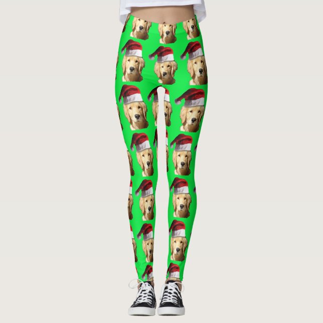 Leggings Golden Retriever Santa Claus (Anverso)