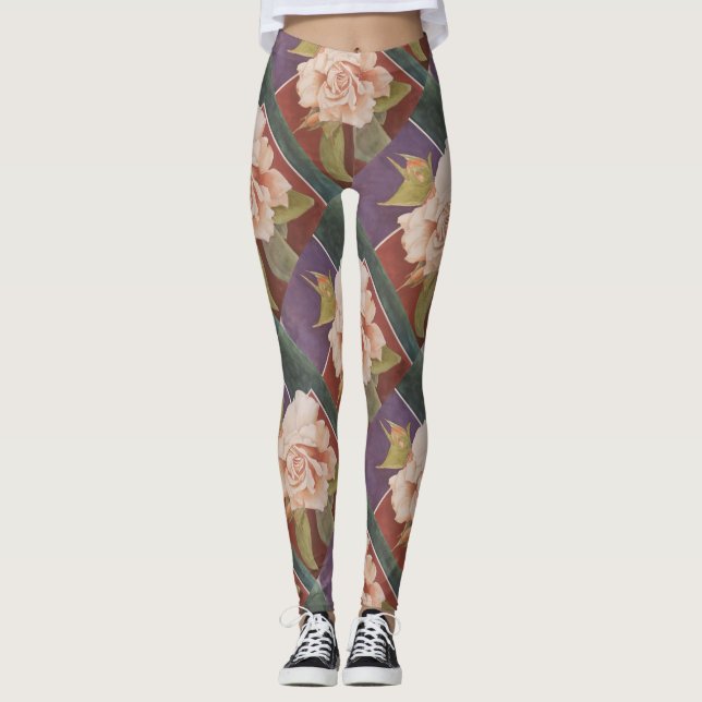 LEGGINGS GOLDEN ROSA | LEGADOS FLORALES (Anverso)