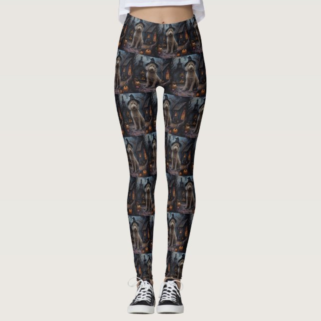 Leggings Goldendoodle Pumpkins Halloween Scary (Anverso)