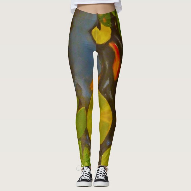 Leggings Goldfish Koi Pond Water Lilies (Anverso)