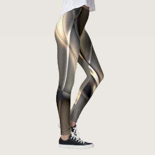 Leggings Golpes dorados curvados y cuadrados retorcidos en
