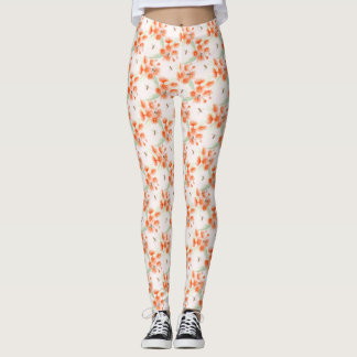 Leggings goma naranja y abejas acuarela de las piernas con