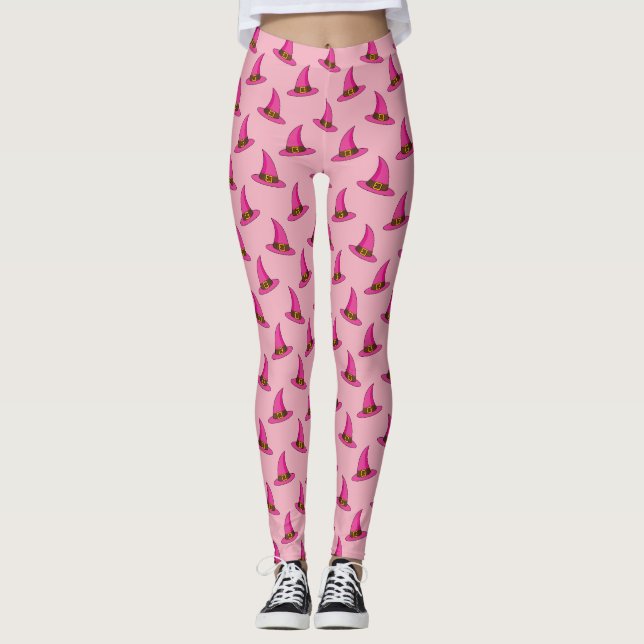 Leggings Gorra de bruja rosa (Anverso)