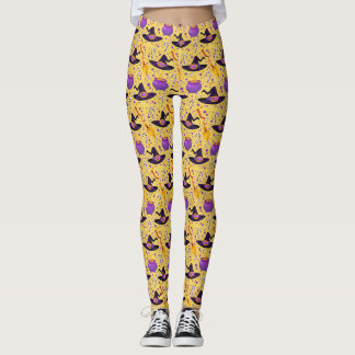 Leggings Gorra de brujas Cauldron Broom Halloween Divertido