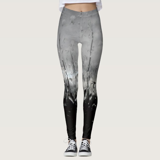 Leggings Gotas de agua en blanco y negro de Guay (Anverso)