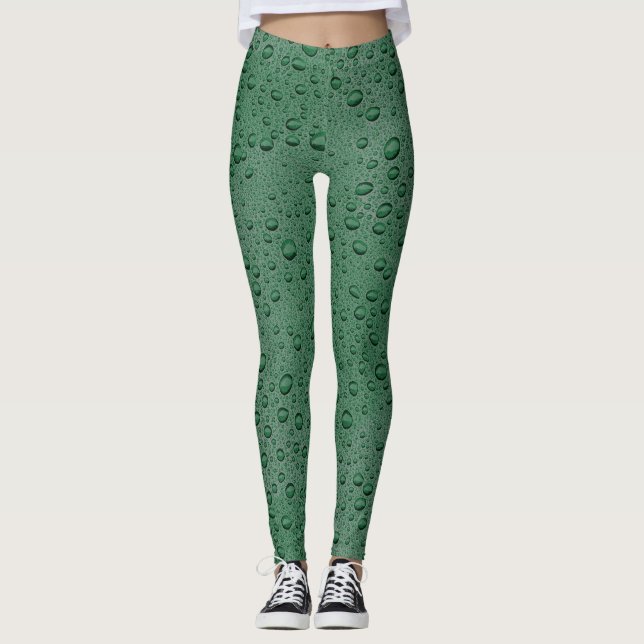 Leggings Gotas de agua verde (Anverso)