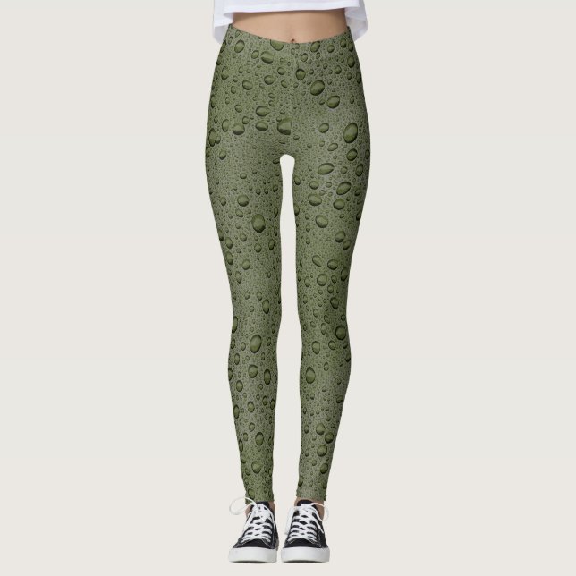 Leggings Gotas de agua verde oliva (Anverso)