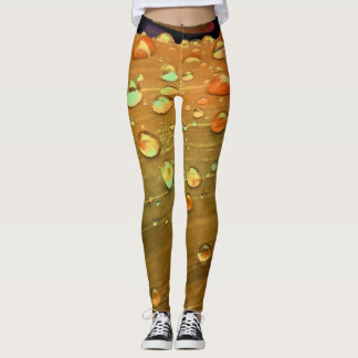 Leggings Gotas de lluvia cerradas, Naranja de óxido espacia