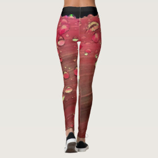 Leggings Gotas de lluvia cerradas, rojo de cerezo espacial