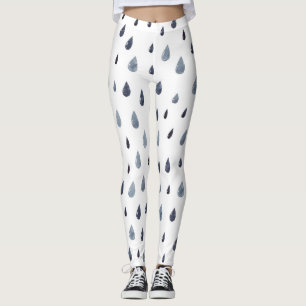 Leggings Gotas de lluvia color agua, patrón índigo sin cost