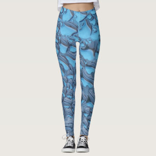 Leggings Gotas de lluvia suaves en vidrio azul