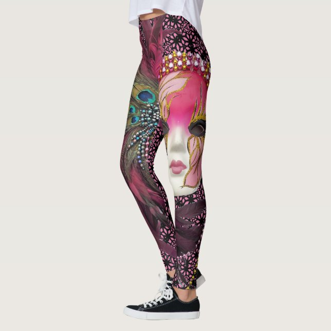 Leggings Gotas y máscara hermosas del carnaval de las (Izquierda)