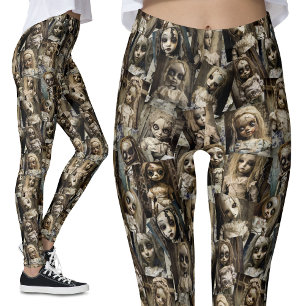 Leggings Gótico Creepy Haunted Doll Costume Halloween