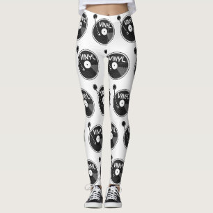 Leggings Grabador de vinilo retro girable