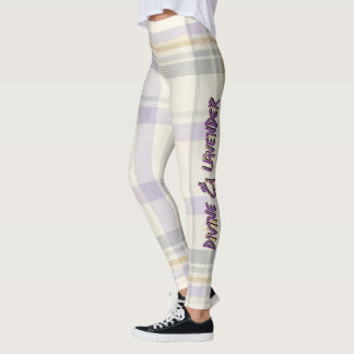 Leggings Gracia Marfil & Lavanda Luxe Patrón de Cuadro Vol