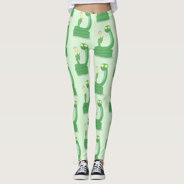 Leggings Graciosa serpiente verde con maraca personalizado (Anverso)