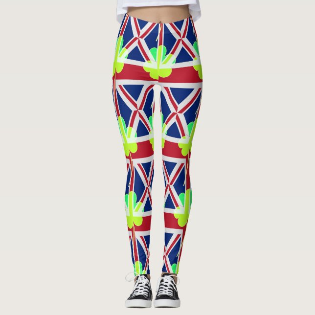 Leggings Graciosa Unión Irlandesa de Shamrock Jack Flag St. (Anverso)