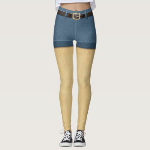 Leggings Graciosas piernas pesadas de peluche Denim Shorts