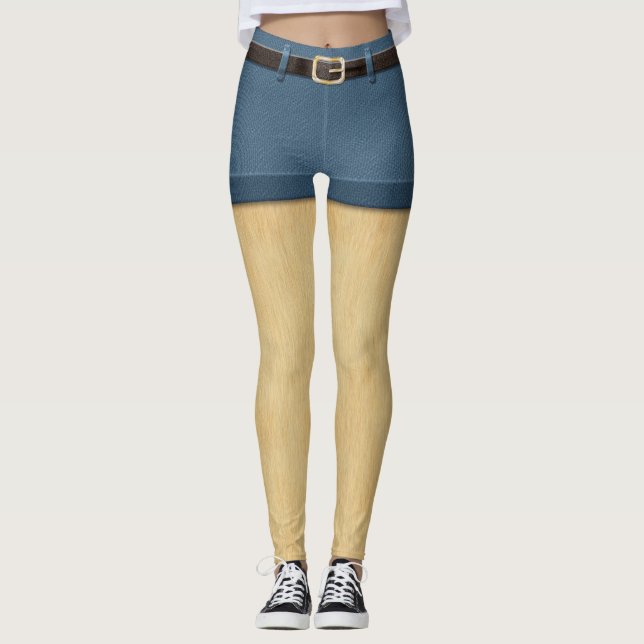 Leggings Graciosas piernas pesadas de peluche Denim Shorts (Anverso)